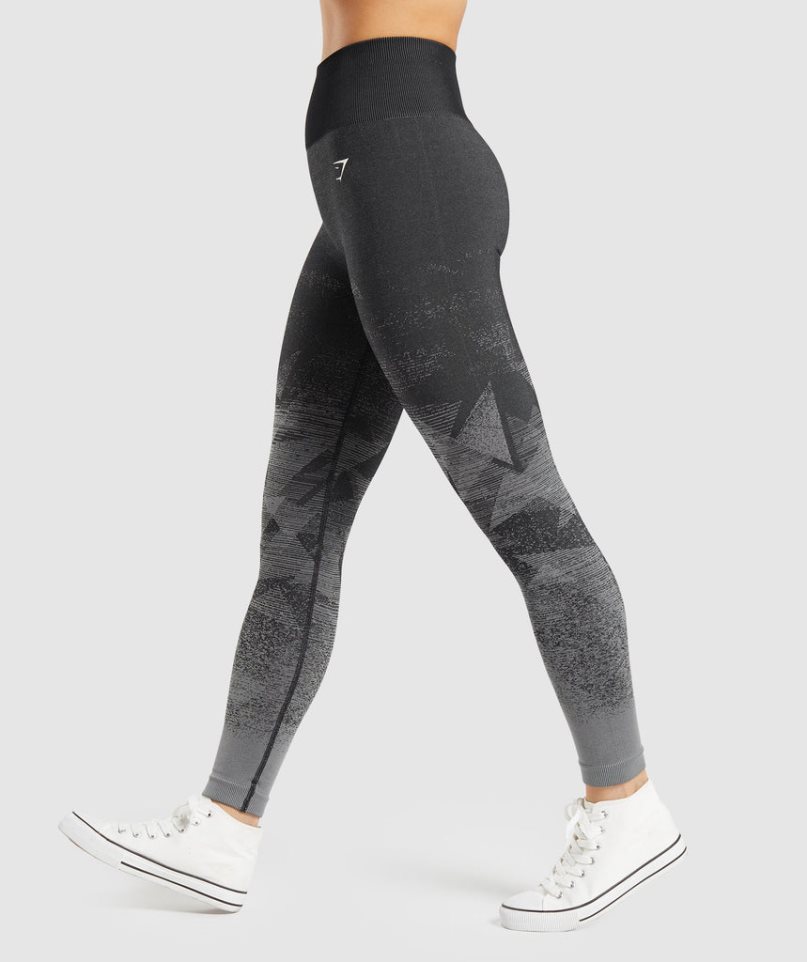 Women's Gymshark Adapt Ombre Seamless Leggings Black | NZ 1LXZVU